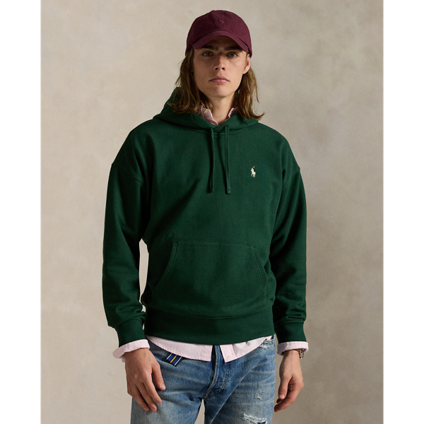 In addition to our signature Pony, this heavyweight cotton-blend hoodie features our logo intricately embroidered on the back.