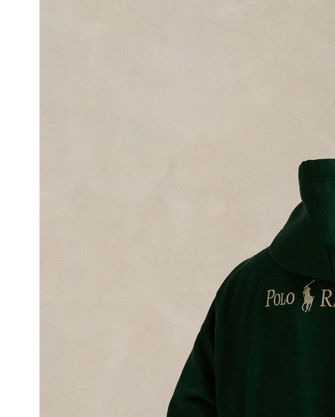In addition to our signature Pony, this heavyweight cotton-blend hoodie features our logo intricately embroidered on the back.