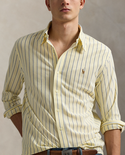 Inspired by two of our icons, this button-down combines the look of an Oxford with the comfort and ease of our Polo shirt's cotton mesh fabric.