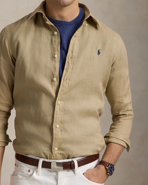 Lightweight, breathable linen makes this shirt perfectly suited to warm-weather days.