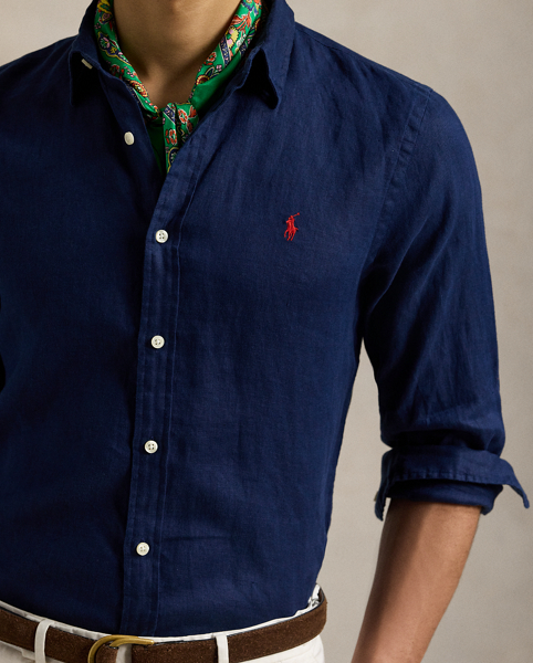 This shirt is crafted from lightweight linen and finished with our signature embroidered Pony for an iconic Polo look.