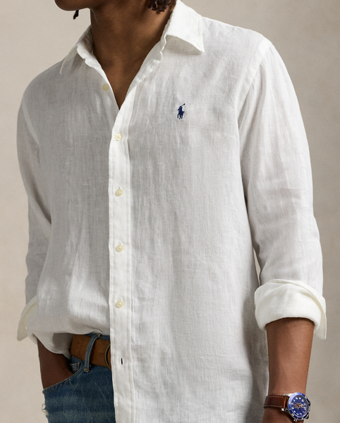 This shirt is crafted from lightweight linen and finished with our signature embroidered Pony for an iconic Polo look.