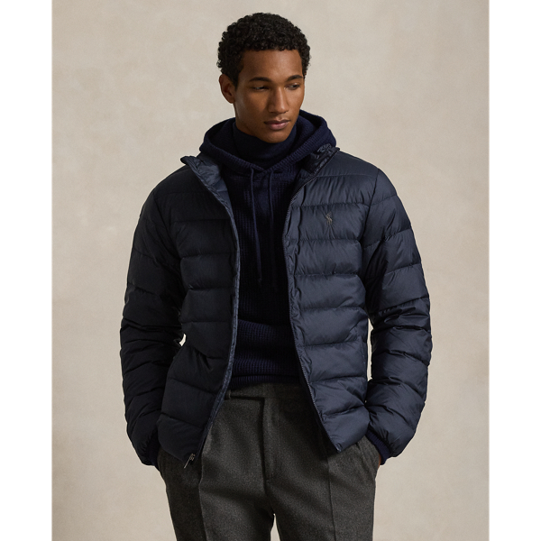 This jacket is crafted from a matte water-repellent fabric and insulated with 650-fill-power down. It also packs into its own pocket for on-the-go convenience.