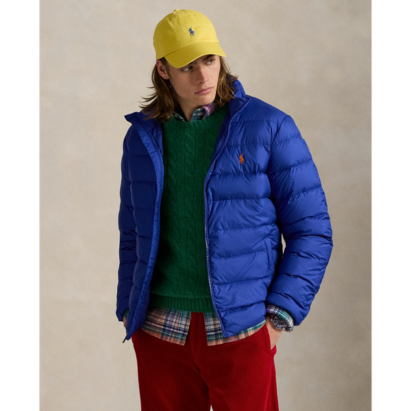 This jacket is crafted from a matte water-repellent fabric and insulated with 650-fill-power down. It also packs into its own pocket for on-the-go convenience.