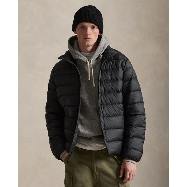 This jacket is crafted from a matte water-repellent fabric and insulated with 650-fill-power down. It also packs into its own pocket for on-the-go convenience.