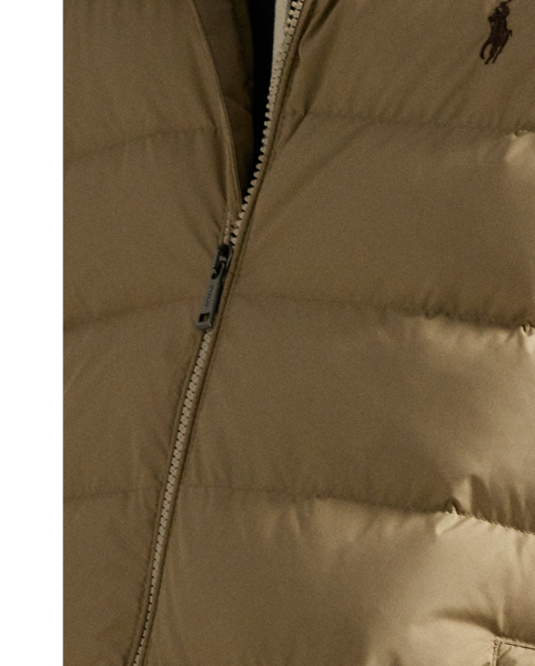 This jacket is crafted from a matte water-repellent fabric and insulated with 650-fill-power down. It also packs into its own pocket for on-the-go convenience.