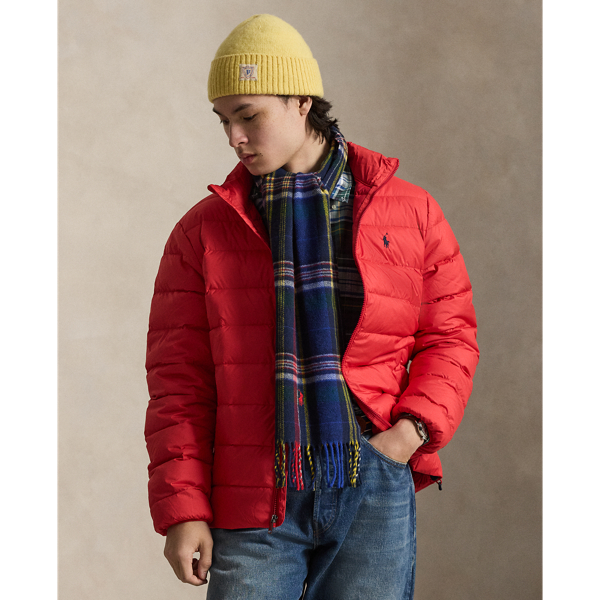 This jacket is crafted from a matte water-repellent fabric and insulated with 650-fill-power down. It also packs into its own pocket for on-the-go convenience.