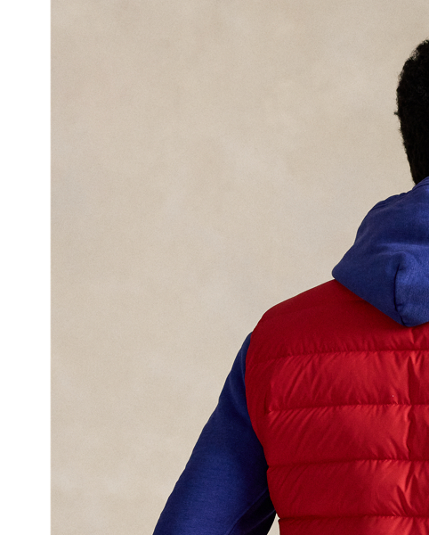 This gilet is crafted from a matte water-repellent fabric and insulated with 650-fill-power down. It also packs into its own pocket for on-the-go convenience.