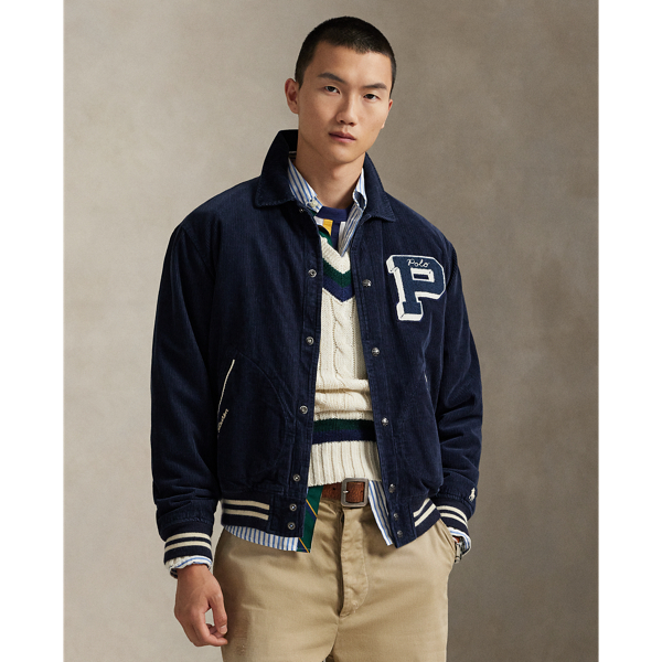 In wide-wale corduroy, this jacket features varsity-inspired artwork from the  Ralph Lauren Lauren archive.