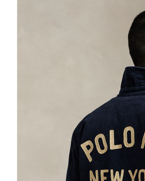 In wide-wale corduroy, this jacket features varsity-inspired artwork from the  Ralph Lauren Lauren archive.