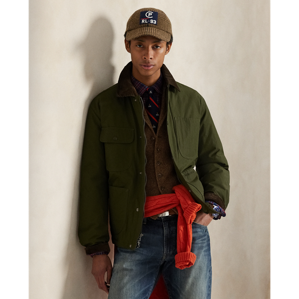 To create this jacket, we elevated a utilitarian-inspired silhouette with a cotton-blend faille that's water-repellent and features 650-fill-power down.