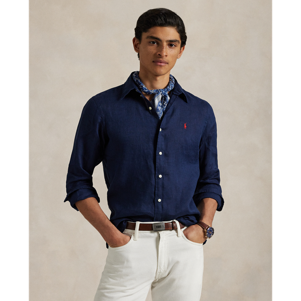 This Slim Fit shirt is made from ultra-lightweight linen and embroidered with our signature Pony on the chest.