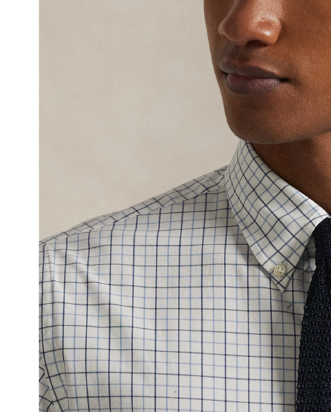 This checked shirt is crafted with stretch cotton poplin and finished with the iconic Polo Pony.
