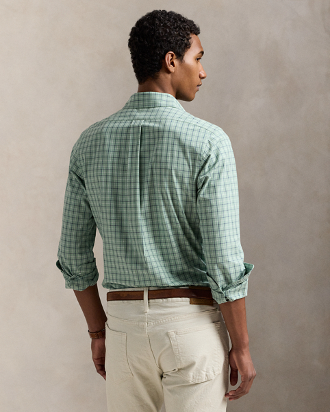 This checked shirt is crafted with stretch cotton poplin and finished with the iconic Polo Pony.