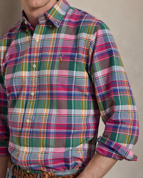 Camicia Oxford a quadri Custom-Fit Ralph Lauren