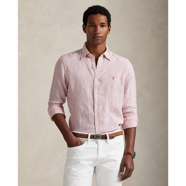 Ultralightweight, breathable linen makes this striped shirt perfectly suited for warm-weather days.