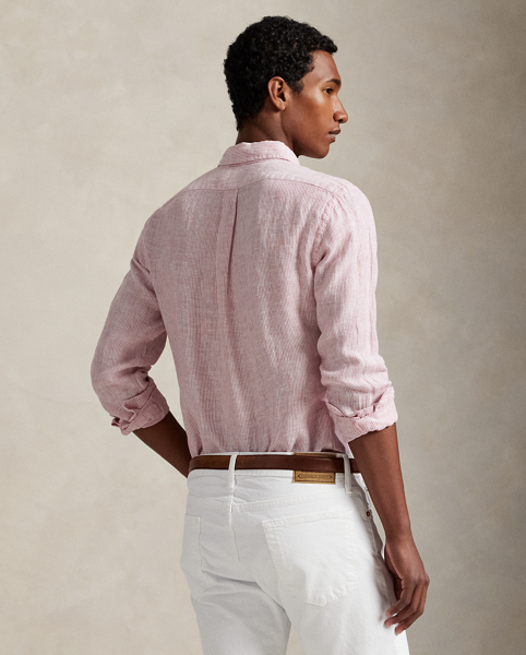 Ultralightweight, breathable linen makes this striped shirt perfectly suited for warm-weather days.