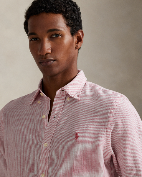 Ultralightweight, breathable linen makes this striped shirt perfectly suited for warm-weather days.