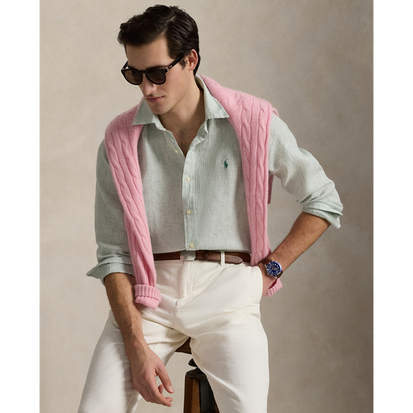 Ultralightweight, breathable linen makes this striped shirt perfectly suited for warm-weather days.