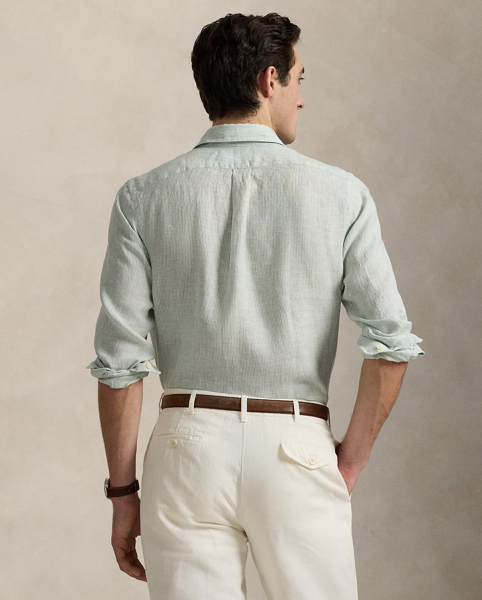 Ultralightweight, breathable linen makes this striped shirt perfectly suited for warm-weather days.