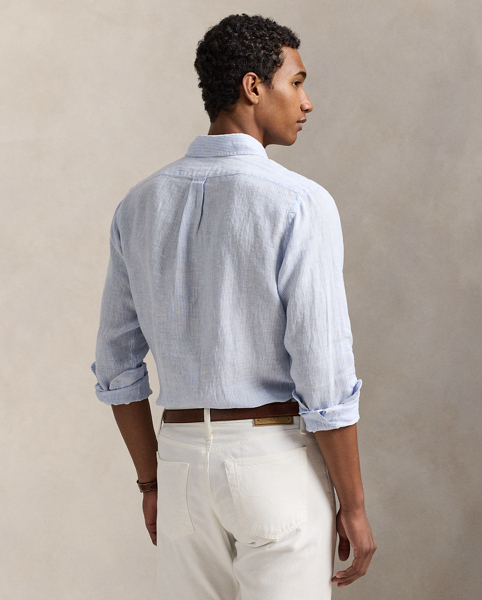 Ultralightweight, breathable linen makes this striped shirt perfectly suited for warm-weather days.