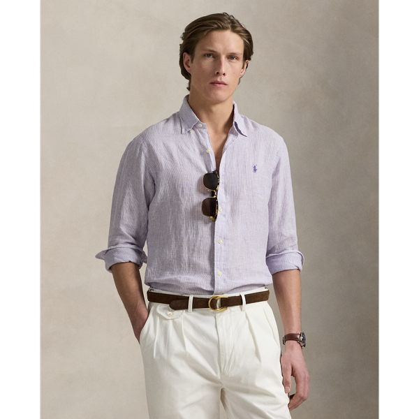 Ultralightweight, breathable linen makes this striped shirt perfectly suited for warm-weather days.