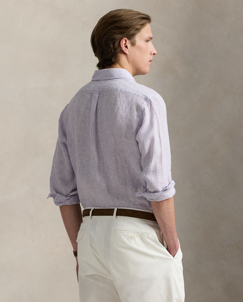 Ultralightweight, breathable linen makes this striped shirt perfectly suited for warm-weather days.