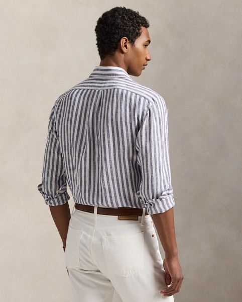 Ultralightweight, breathable linen makes this striped shirt perfectly suited for warm-weather days.