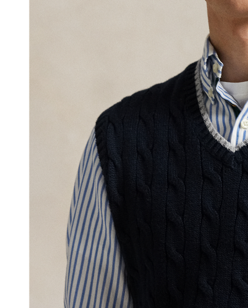Made with thick-gauge cotton yarns, this sleeveless jumper unites two of Polo  Ralph Lauren Lauren's most iconic design elements: a timeless cable-knit motif and our signature Pony. The harmonious combination of dimensional textures and signature details creates an elevated classic that reflects our ethos of enduring style.