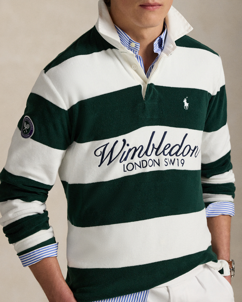 Part of our collection celebrating Wimbledon 2025, this rugby shirt is embroidered with the tournament's logo and location, which includes its "SW19" postcode. Our signature embroidered Pony adorns the left chest of this comfortable cotton-blend style.
