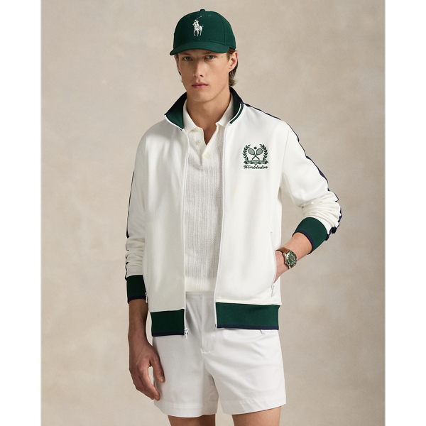 Part of our collection celebrating Wimbledon 2025, this unisex track jacket features a tennis-inspired "Polo  Ralph Lauren Lauren" crest and the tournament's logo intricately embroidered at the front. It is crafted from heavyweight tricot fabric and finished with sporty stripes at the sleeves.