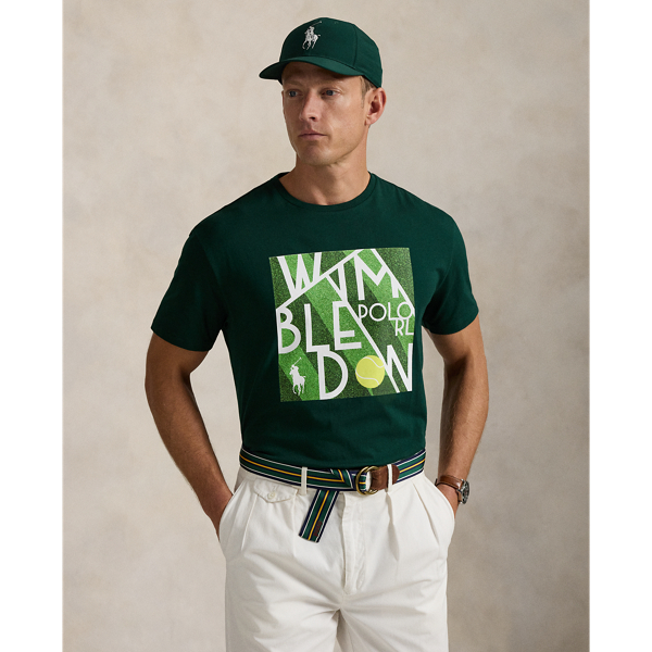 Part of our collection celebrating Wimbledon 2025, this jersey T-shirt features the tournament's logo, a "Polo RL" graphic and our iconic Big Pony printed on the front. A flocked tennis ball adds whimsical texture.