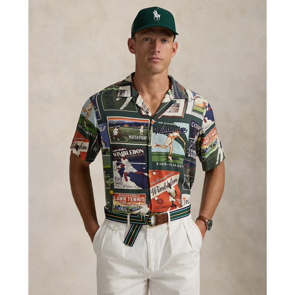 Part of our collection celebrating Wimbledon 2025, this camp shirt is printed with a collage of poster-styled motifs, which pay homage to the England-based tournament and were custom-developed for the collaboration. It features our signature embroidered Pony on the pocket.