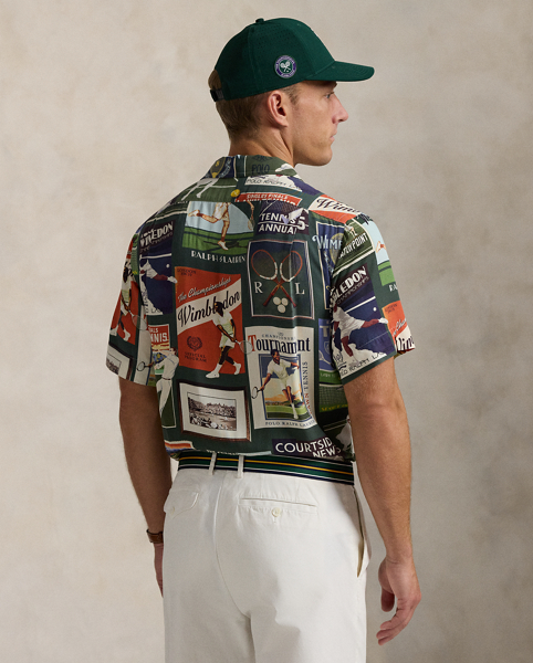 Part of our collection celebrating Wimbledon 2025, this camp shirt is printed with a collage of poster-styled motifs, which pay homage to the England-based tournament and were custom-developed for the collaboration. It features our signature embroidered Pony on the pocket.