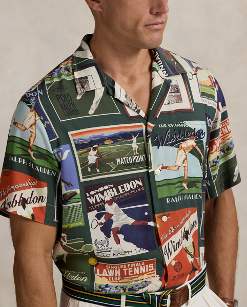 Part of our collection celebrating Wimbledon 2025, this camp shirt is printed with a collage of poster-styled motifs, which pay homage to the England-based tournament and were custom-developed for the collaboration. It features our signature embroidered Pony on the pocket.