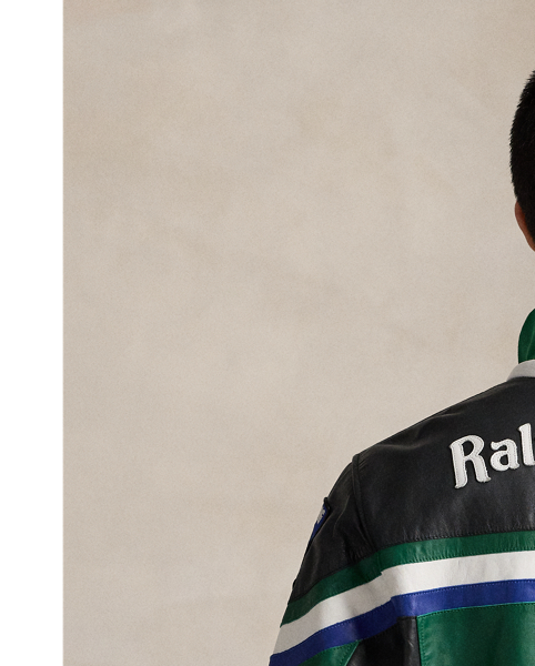 Part of the season's motorsport-inspired collection, this café racer is crafted from washed full-grain leather and updated with a relaxed fit. Signature patches and appliqués give it a dose of high-octane style that's distinctly Polo.