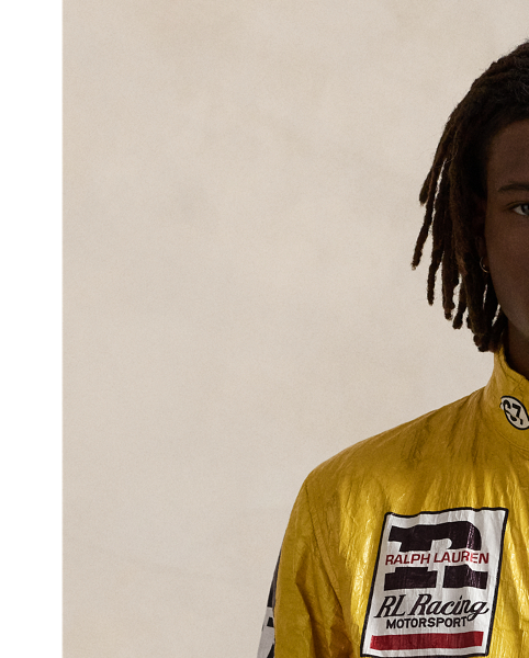 Part of the season's motorsport-inspired collection, this jacket is printed to look like it's embellished with racing patches. It is crafted from a unique crinkled fabric, which is favoured for being durable, breathable and ultra-lightweight.