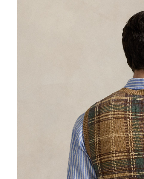 Part of the season's Southampton-inspired collection, this sleeveless jumper offers an effortless elegance with its neutral plaid pattern.