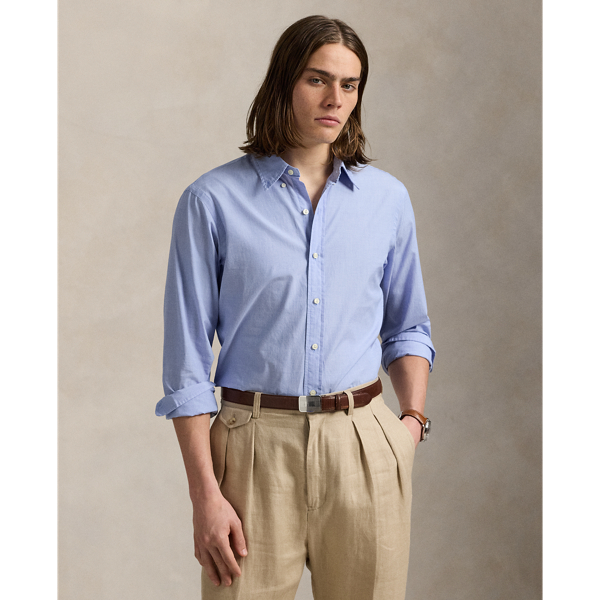 Masterfully crafted with luxurious end-on-end cotton, this shirt draws inspiration from vintage Polo Ralph Lauren Lauren designs, embodying decades of sartorial excellence. The meticulous construction combined with our iconic embroidered Pony create an elevated essential.