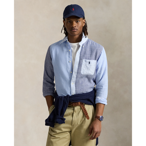 Decades ago, tailors would learn their craft by sewing together shirts made from fabric remnants. Over time, a staple of playful preppy style evolved from this practice – the fun shirt. This linen version combines a mix of checked and striped patterns into a single statement-making piece, adorned with the iconic Pony.