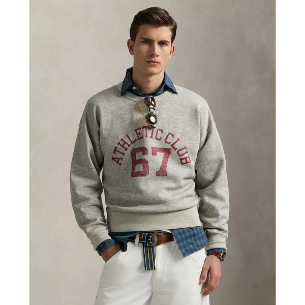 Lighter in weight than our RL Fleece, this loopback cotton sweatshirt is specially washed for a vintage-inspired look and features a soft terry-like interior. It features a sporty print at the front that nods to our founding year, 1967.