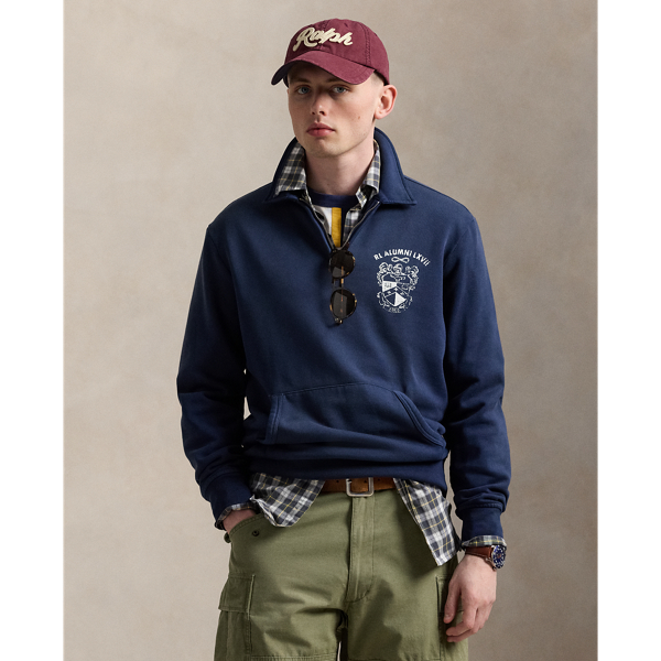 This garment-dyed sweatshirt is made with a plush cotton blend and crackle-printed with a playful "RL Alumni" graphic at the chest.