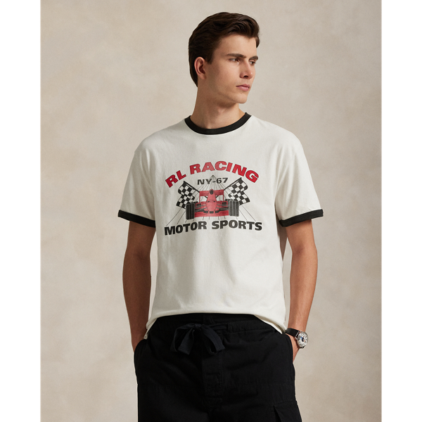 Part of the season's racing-inspired collection, this cotton T-shirt is printed with a signature graphic that pays homage to motorsports.