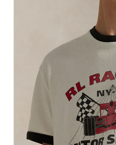 Part of the season's racing-inspired collection, this cotton T-shirt is printed with a signature graphic that pays homage to motorsports.