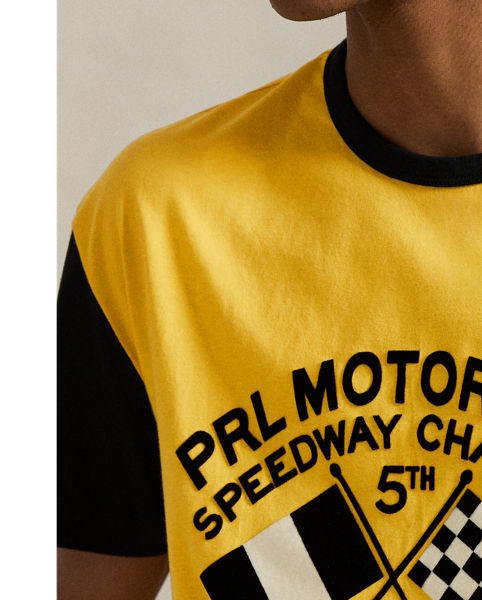 Part of the season's racing-inspired collection, this cotton T-shirt pairs bold colour-blocking with signature motorsport graphics.