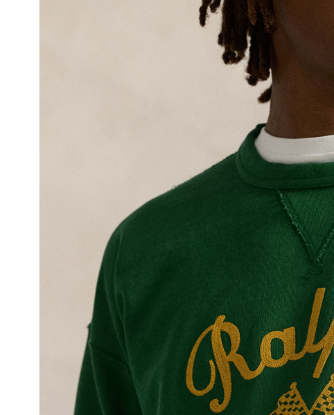 Part of the season's motorsport-inspired collection, this cotton-blend sweatshirt features a " Ralph Lauren's Garage" graphic, which originally debuted at the 2017 runway show held at Mr Lauren's personal garage in New York.