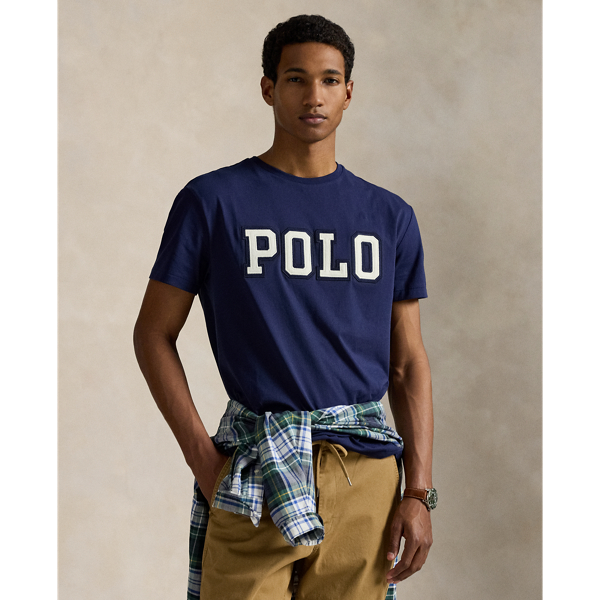 This cotton T-shirt features our logo rendered in letterman-style appliqués and our signature embroidered Pony.