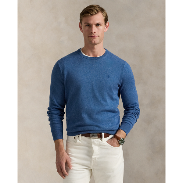 This lightweight crewneck jumper is knit with fine-gauge cotton yarn that's spun with luxurious cashmere. A jersey-stitch technique enhances it soft texture, while our signature embroidered Pony adds an iconic finish.