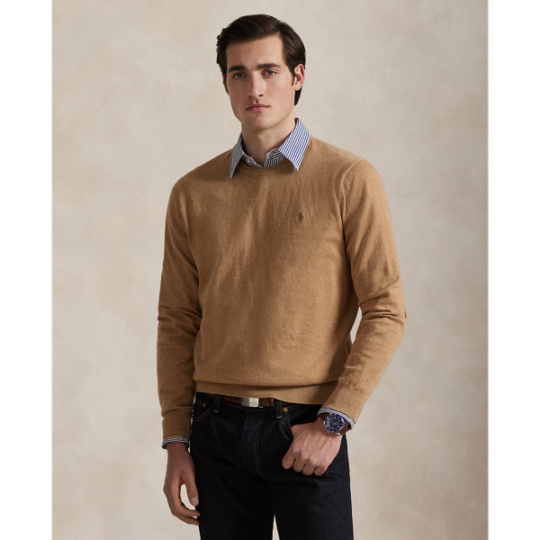 This lightweight crewneck jumper is knit with fine-gauge cotton yarn that's spun with luxurious cashmere. A jersey-stitch technique enhances it soft texture, while our signature embroidered Pony adds an iconic finish.