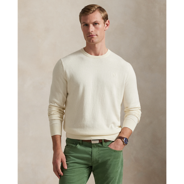 This lightweight crewneck jumper is knit with fine-gauge cotton yarn that's spun with luxurious cashmere. A jersey-stitch technique enhances it soft texture, while our signature embroidered Pony adds an iconic finish.